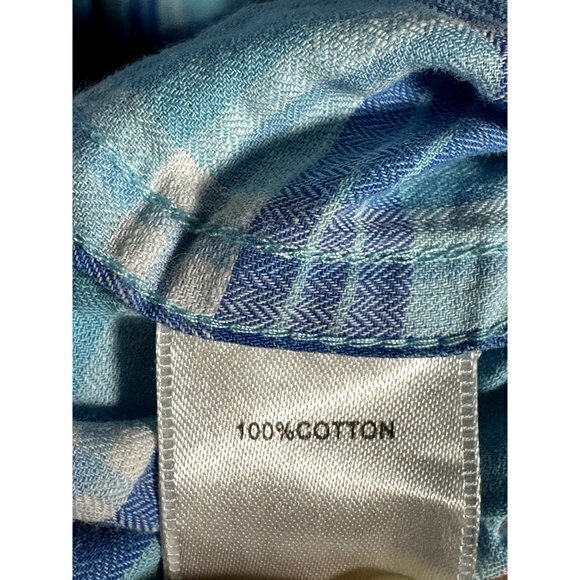 PETER MILLAR MENS BLUE PLAID LONG SLEEVE BUTTON FRONT SHIRT (L)    EUC - Picture 4 of 5